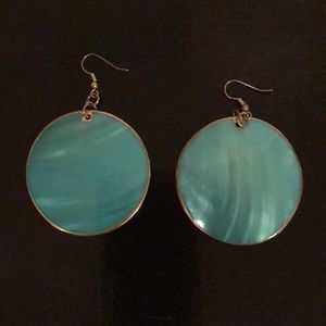 Turquoise Shell Earrings w/ Iridescent Shine